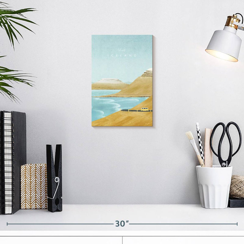 Affiche de voyage Nicci Islande, H 12 po x l 8 po