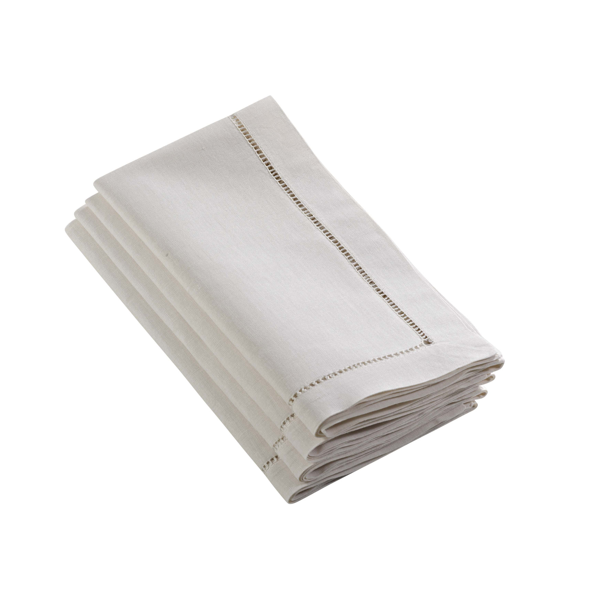 Gelder Linen Blend Napkin, Ecru, 12" W x 12" L