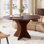 Table de salle à manger ronde en bois robuste pour 4 à 6 places