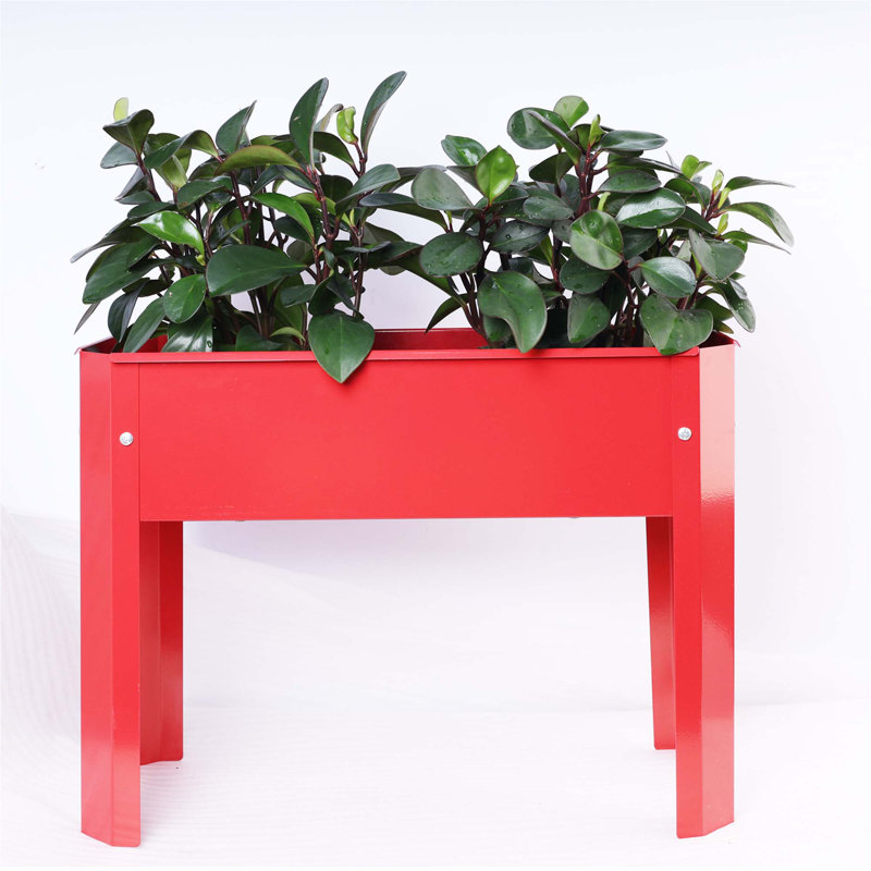 Lit de jardin surélevé polyvalent en métal pour le jardinage extérieur et jardin, Rouge, 1