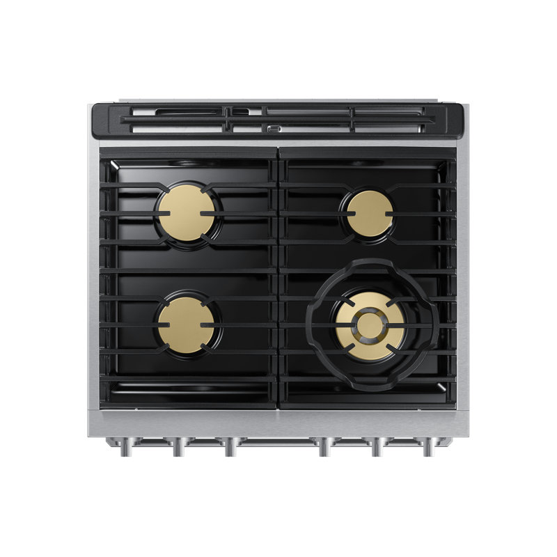 30" Pro-Range 4 Burners, Transitional, Silver, NG/LP, Dual Fuel