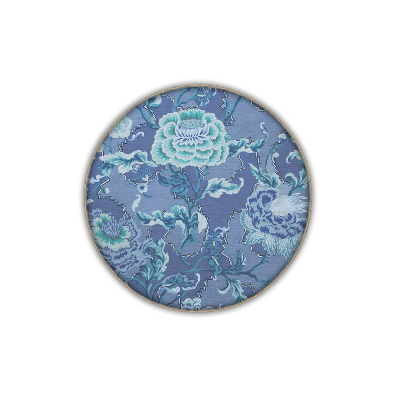Blue Themed Abstract Floral Patterned Creative Modern Decorative Carpet, Runner 2'6" x 6'7"