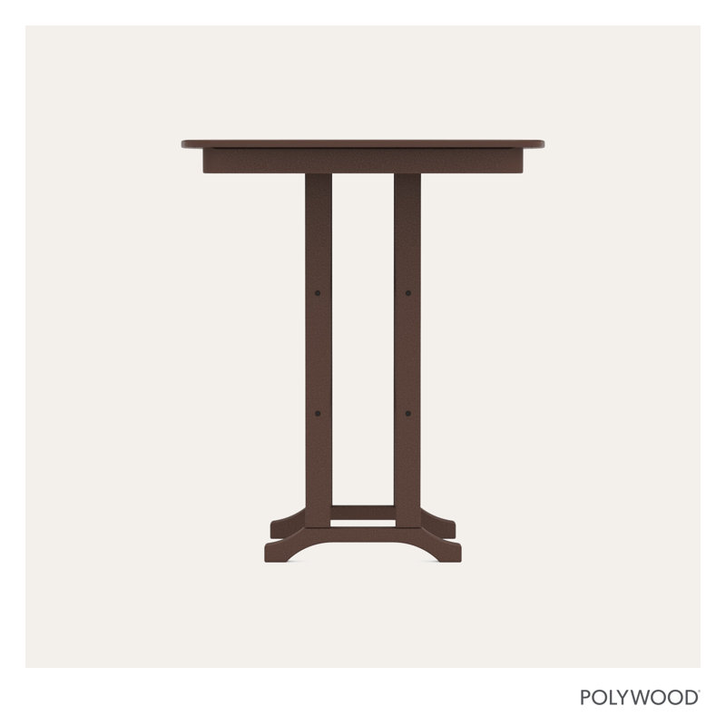 Table de bar POLYWOOD Nautical, Acajou, L 36,75 po x L 36,75 po x H 42 po