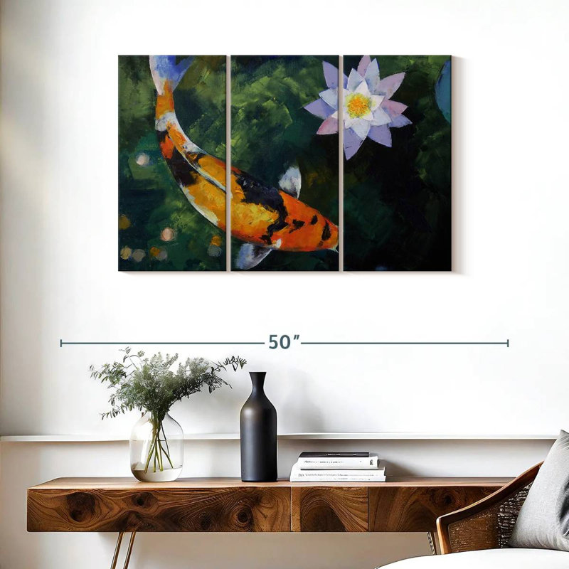 Showa Koi et nénuphar, H 24 po x l 38 po