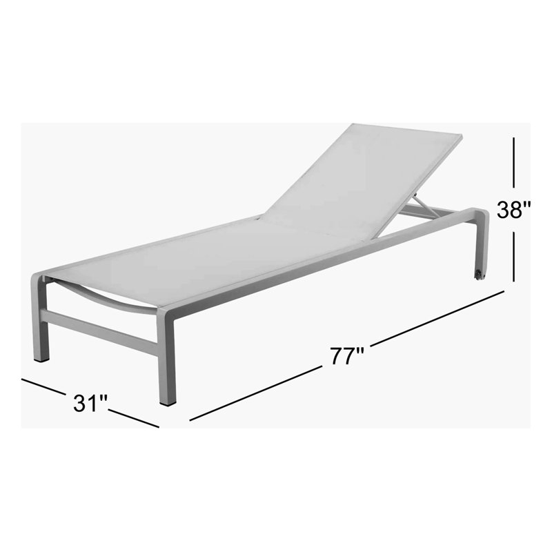 Isabella Outdoor Chaise Lounge, Gray