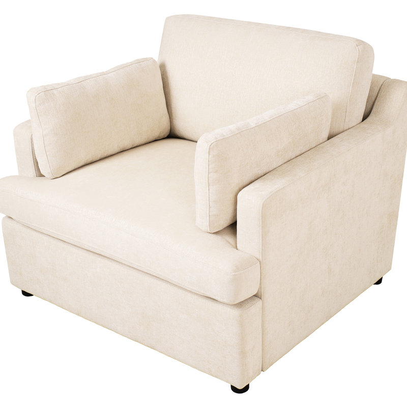 Dyani Upholstered Accent Chair, Beige Polyester