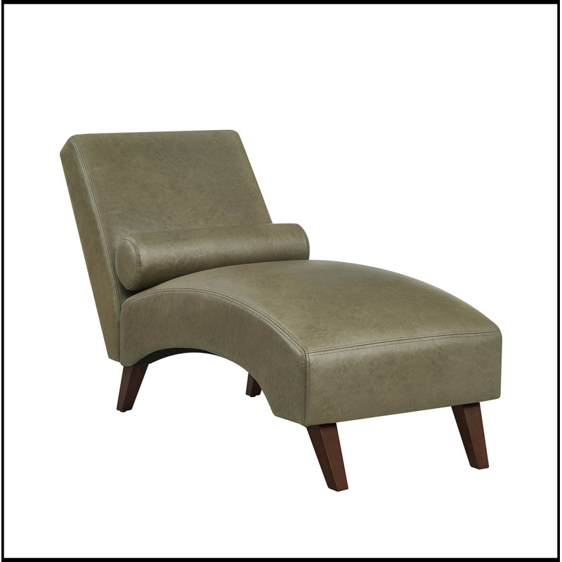Chaise longue rembourrée avec coussin, Vert olive
