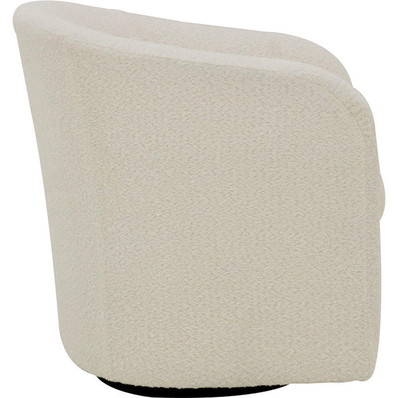 Upholstered Swivel Barrel Chair, Oslo Ivory Polyester Blend