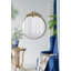 Grand miroir mural rond de 36 po x 41 po avec cadre en métal doré, miroir décoratif circulaire pour le vestibule de la chambre à coucher du salon