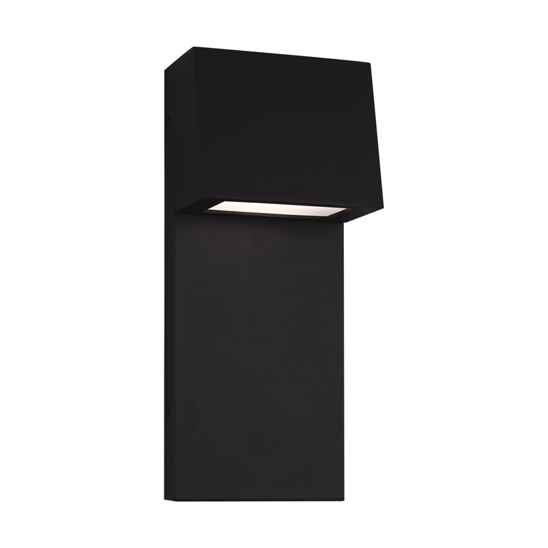Rocha LED Outdoor Flush Mount, Black, 12" H x 5" W x 4.63" D