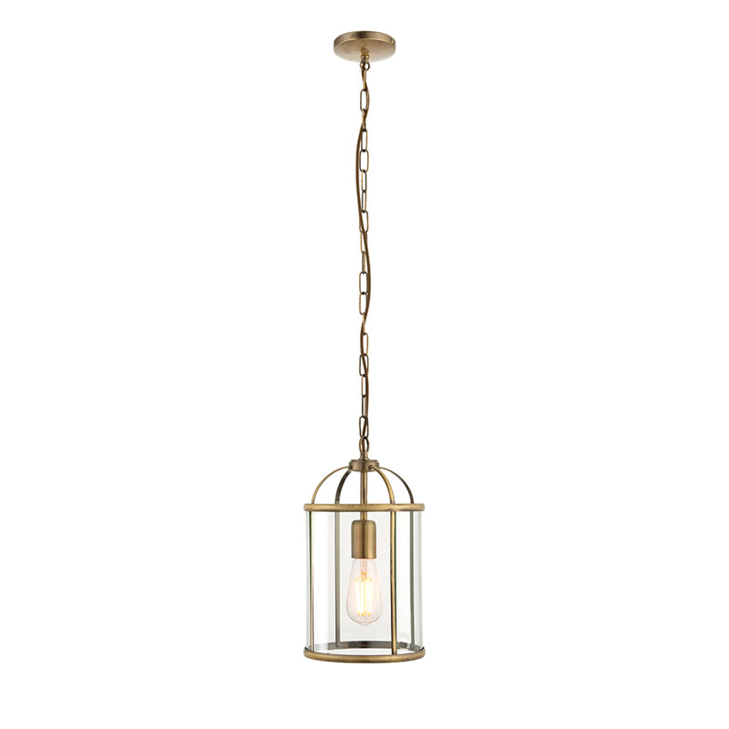 Bearse 1 - Light Lantern Pendant, Antique Brass