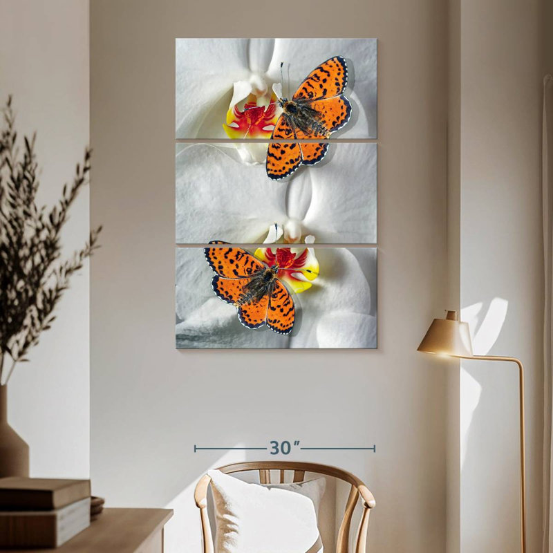 Brampt Orange Butterfly Duo, 65" H x 42" W