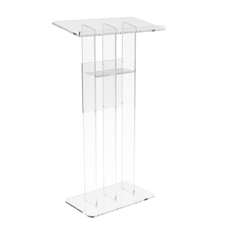 Clear Plexiglass Full-Size Podium with Acrylic Panel