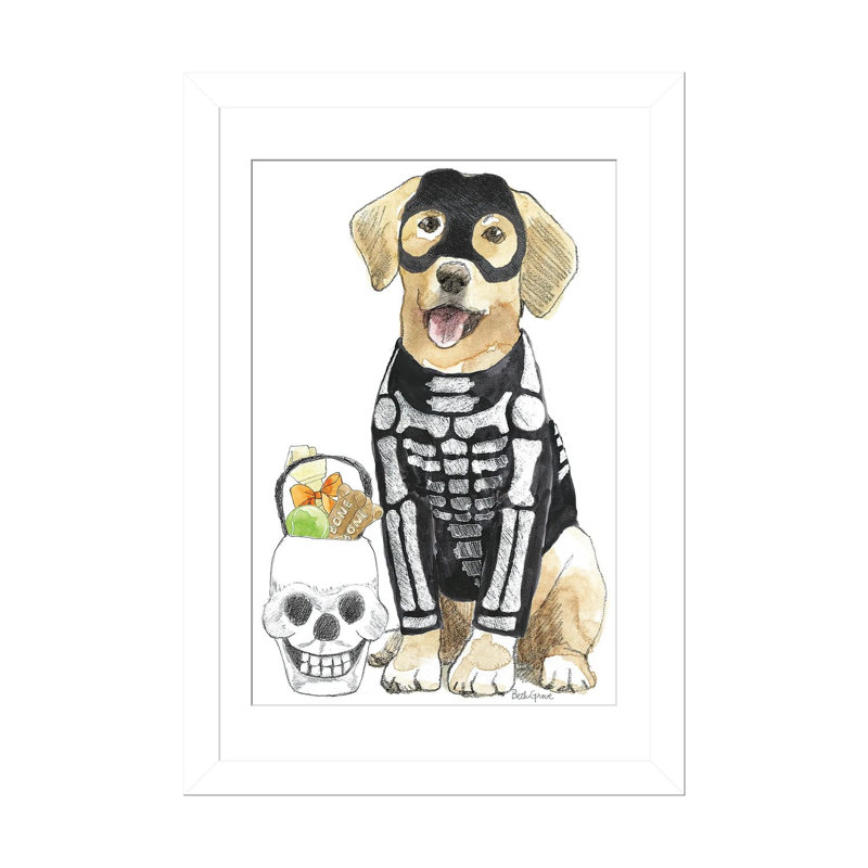 Halloween animaux de compagnie VII - reproduction d'art mural - papier d'art encadré, Blanc