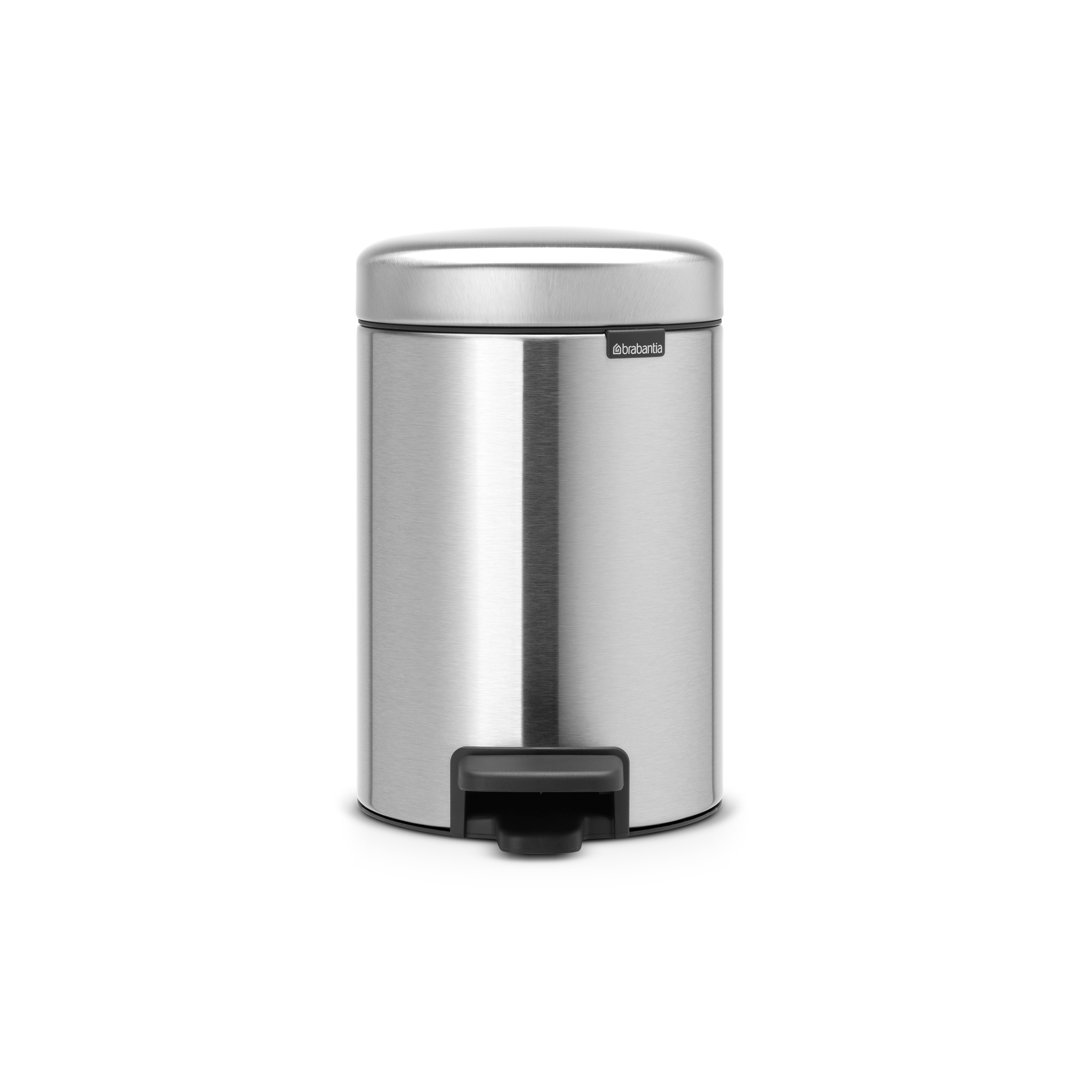 Brabantia Pedal Bin Newicon With Plastic Inner Bucket, 3 Litre - Matt Steel - Image 4