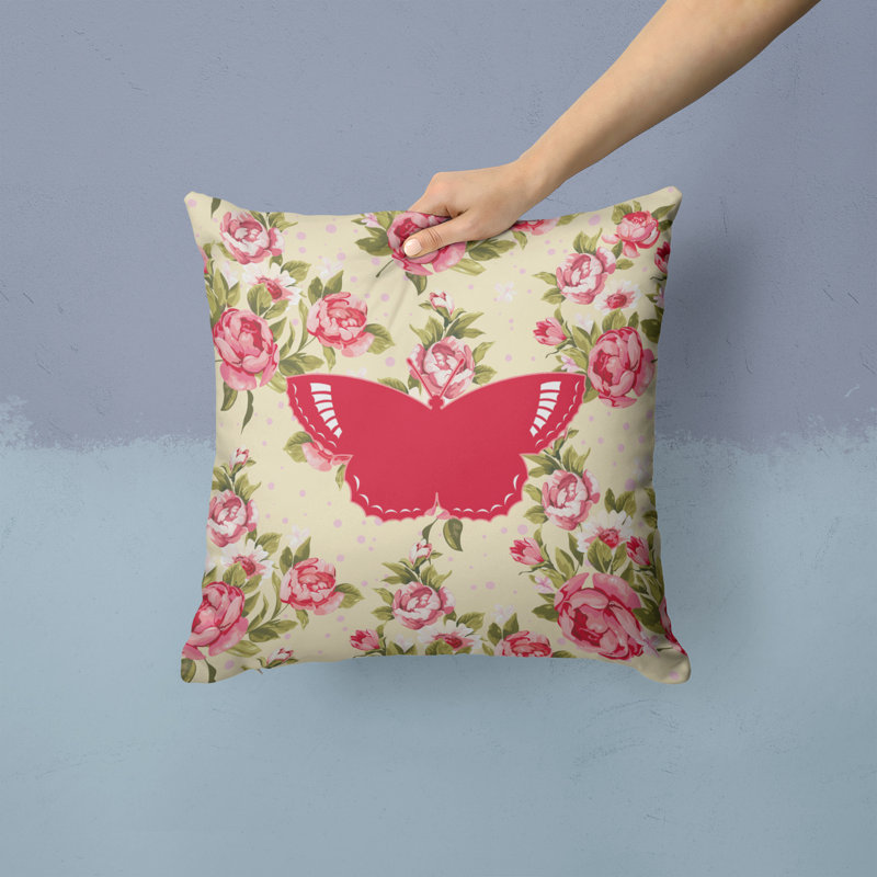  Coussin Butterfly Shabby Elegance, Jaune clair
