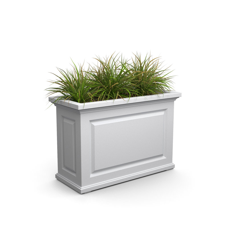 Nantucket Resin Trough Planter with Water Reservoir, White