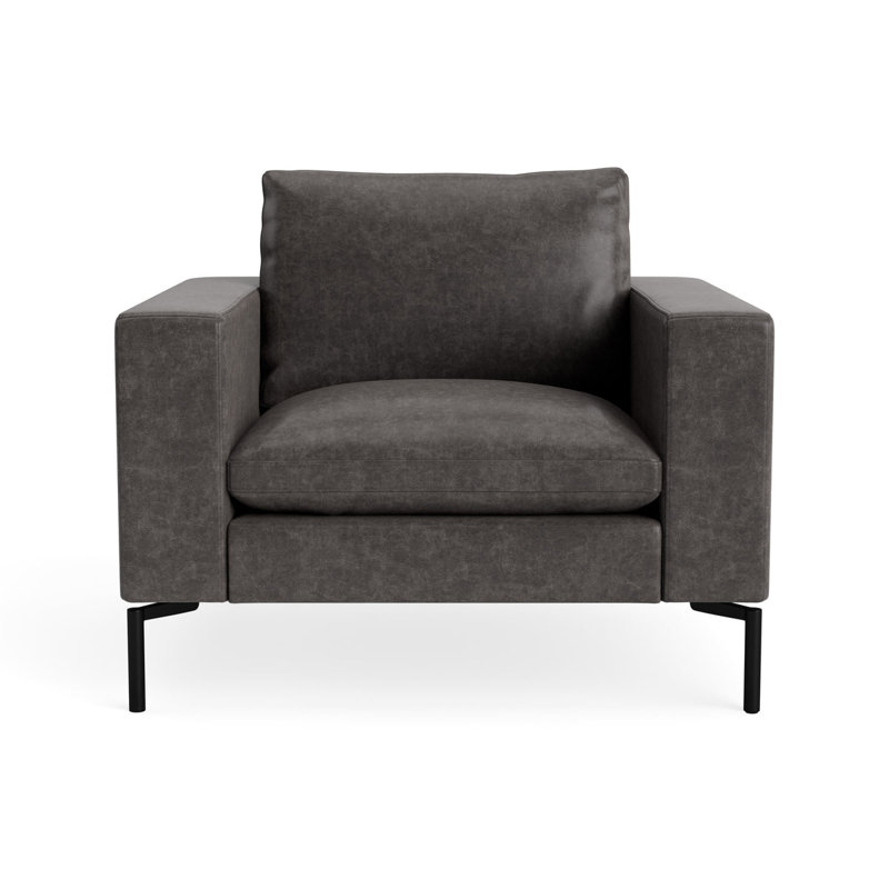 MTO - The New Standard Lounge Chair with Black Legs, Slate Leather