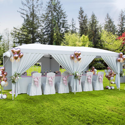 10x20 FT Pop Up Canopy Tent with 6 Removable Sidewalls, 3 Adjustable Heights, Portable Party Tent for Backyard & Events