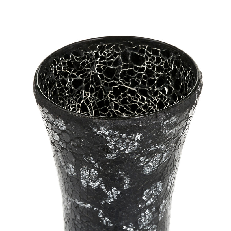 Thorne Handmade Glass Table Vase, Black Silver Rose
