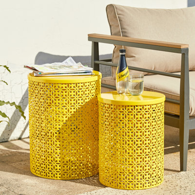Zanesfield 2-Piece Iron Garden Stool or Garden Stool