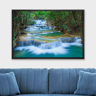 Lake River Landscape " Cascading Forest Waterfall "