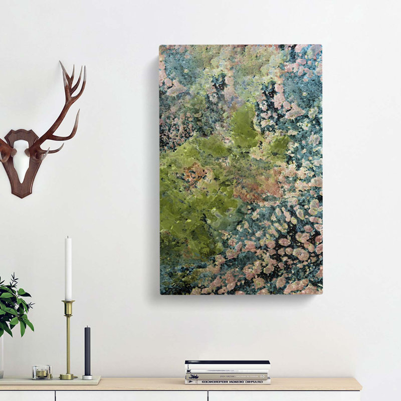 High Above The Greens In Abstract - Wrapped Canvas Print, 76cm H x 50cm W x 3cm D