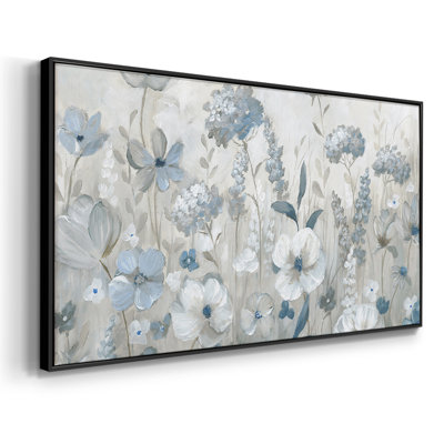 Cool Blue Field- Framed Gallery Wrapped Canvas -Ready to Hang
