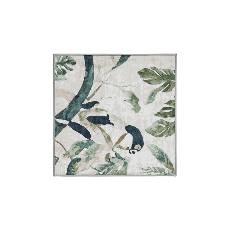 Tapis gris soyeux et moelleux, Carré 3 pi