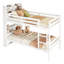 Lit simple superposé au dessus d'un lit blanc, avec tablettes, structure en bois d'hévéa, mesures, convertible en 2 lits, bois,-1731528370