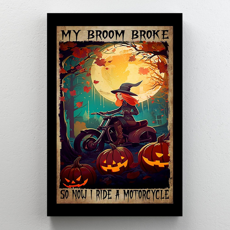 «Witch My Broom Broke», reproduction d'art rectangulaire sur toile tendue sur toile tendue, H 20 po x l 16 po x P 1,25 po