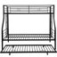 Lit superposé simple au-dessus d'un lit double de style moderne avec lit gigogne - Fabrication en métal, peu encombrant, facile à assembler, sans sommier à ressorts, requis, élégant