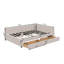 Lit plateforme double tapissier avec USB et 2 tiroirs