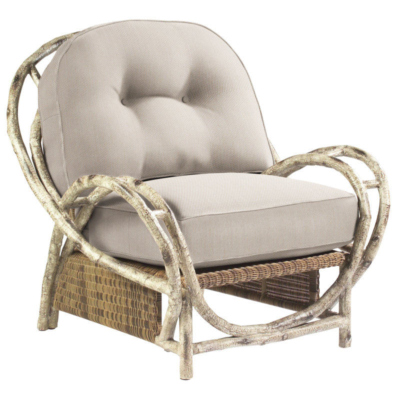 River Run Outdoor Lounge Chair, Canvas Bird's Eye Sunbrella Canvas