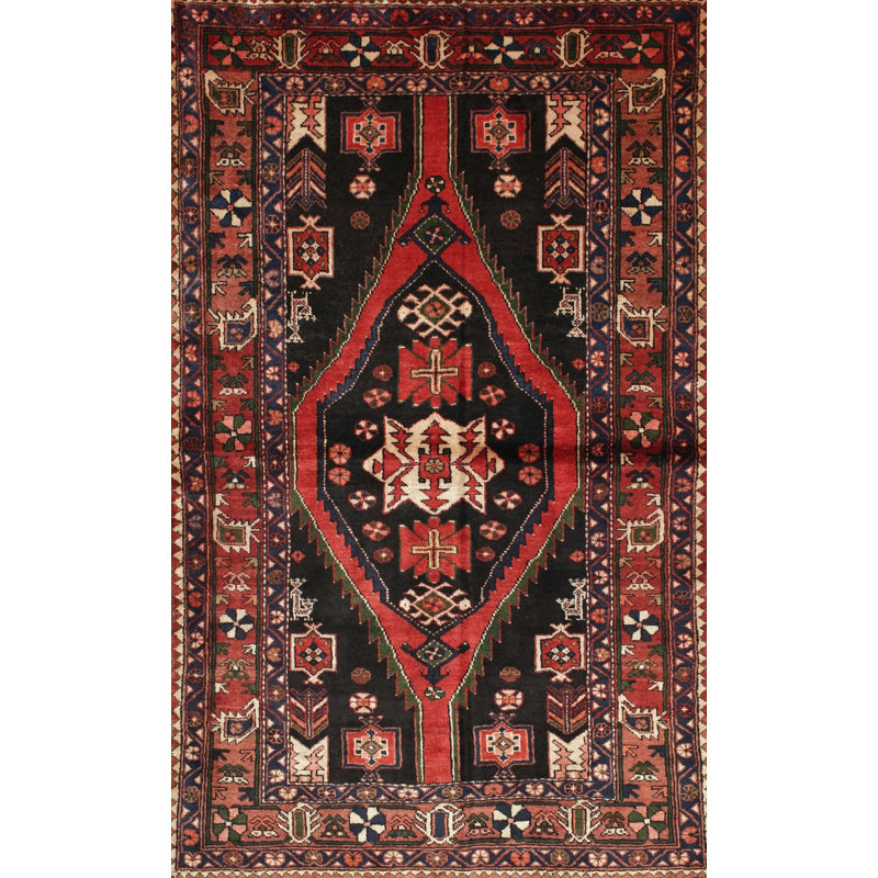 Tapis oriental noir / brun / rouge, Rectangle 5 pi x 8 pi