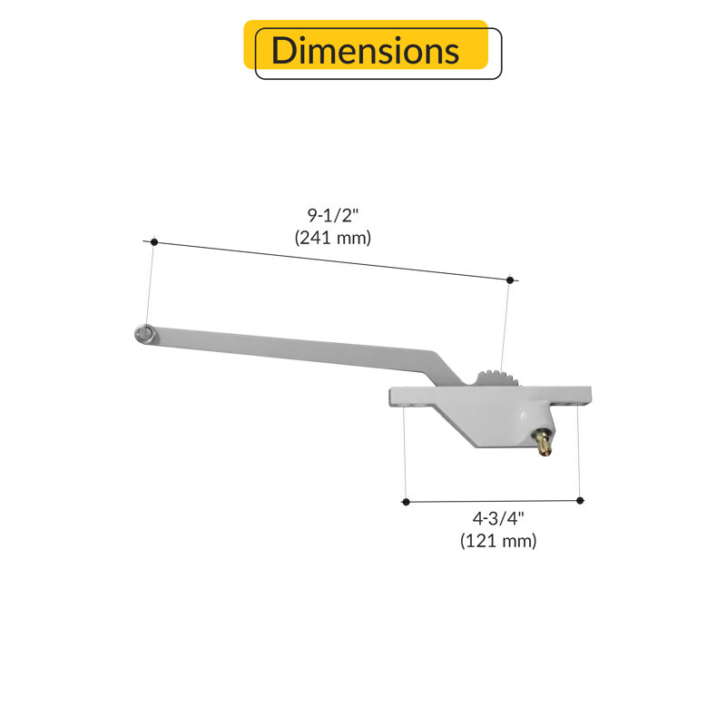  Opérateur à un vantail à bras simple de type droit 9-1 / 2 po en aluminium