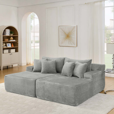 Canapé paresseux à 2 places avec mousse haute densité, aucun assemblage requis pour les salons et les chambres à coucher
