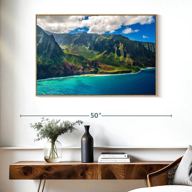Kauai, Cadre flottant en bois naturel, 40 po x 27 po
