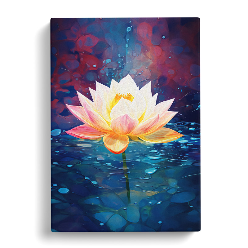Lotus Flower Modern - No Frame Print, 76cm H x 50cm W x 3cm D