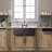 Echo Fireclay 33 in. White Farmhouse Sink Apron Front Farm Sink Double Bowl Kitchen Sink with Accessory Kit-98387759-91457276
