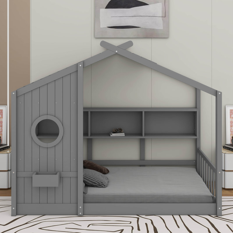 Lit simple au sol pour tout-petit, Gris