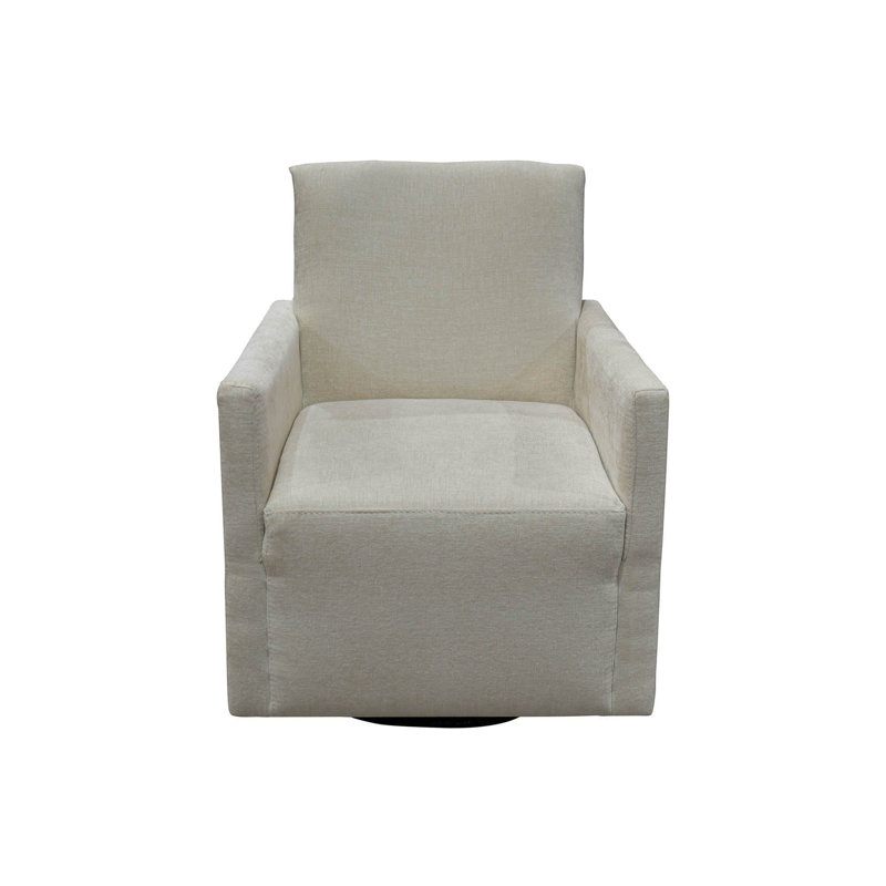 Kenya Upholstered Swivel Club Chair, White