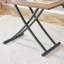 Table relevable multifonctionnelle minimaliste et moderne avec plateau en MDF de 2 cm d'épaisseur et pieds en métal, pouvant servir de coiffeuse, table basse, table à manger ou table de bureau.-1222678867-1222678871-1222678876