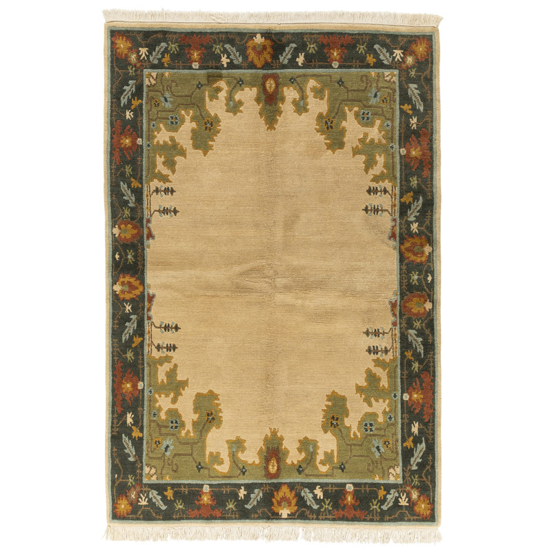 Erzerum Wool Oriental Area Rug in Brown/Green/Taupe