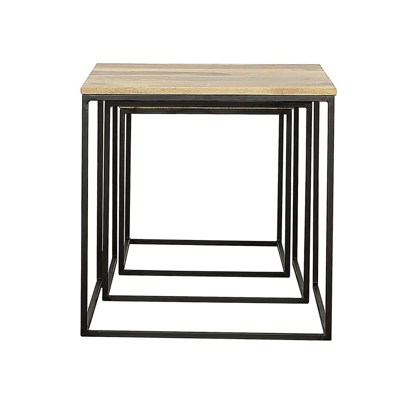 Natural Black 3-Piece Nesting Table Set