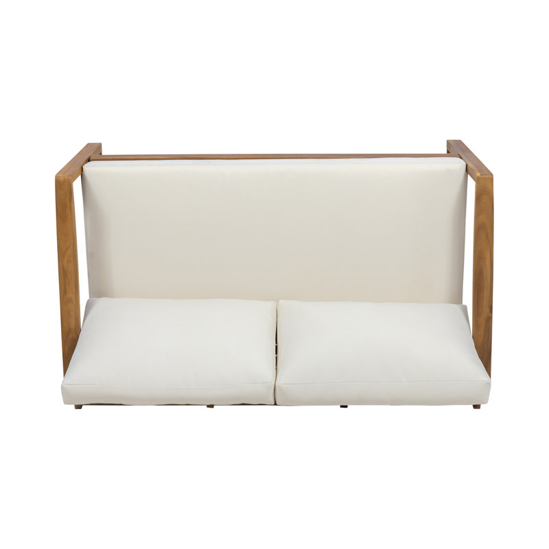 Table basse et causeuse Samwell, Beige Cushion/Teak Frame