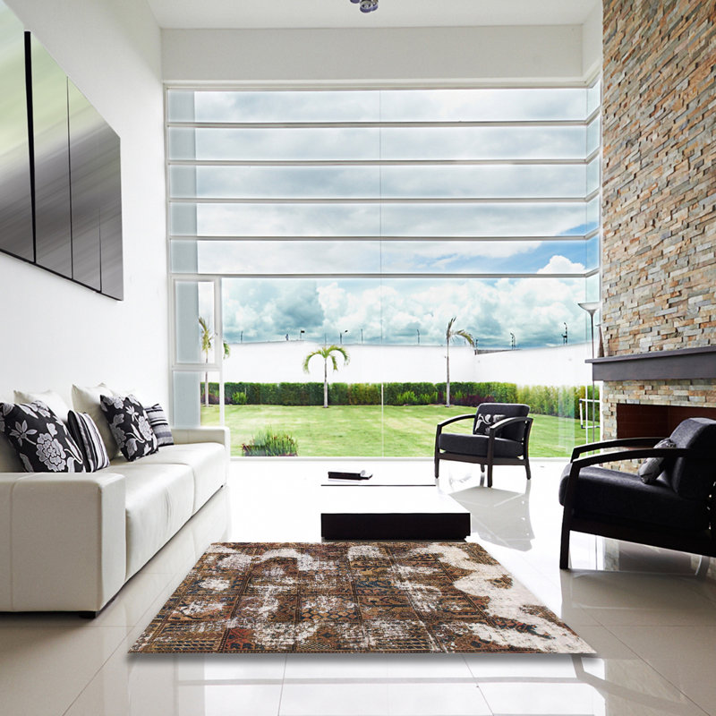 Tapis abstrait moderne 908, Carré 6 pi
