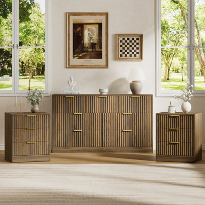 3-Piece 7-Drawer Dresser & 3-Drawer Ightstand Set