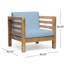 2 chaises club Mid-Century modernes - bois, bleu pacane, 2 pièces