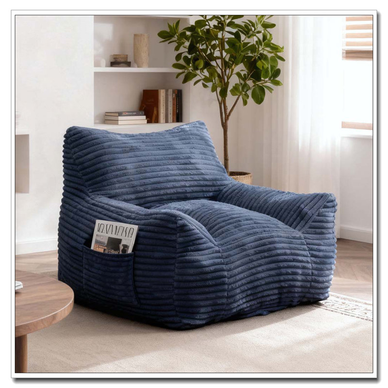 Bean Bag Chair, Oversized Comfy Beanbag, Blue